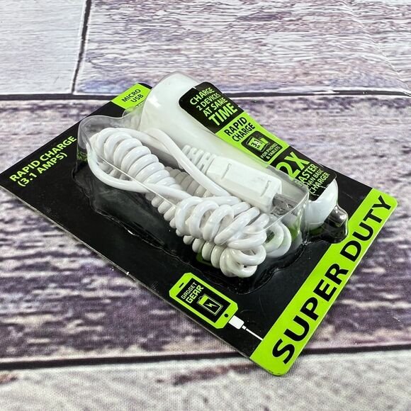 Micro-USB 3.1A Rapid Charging Cord +USB Port Fast Charger 12v Car Outlet Adapter - Picture 6 of 10